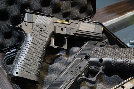 Toxicant FI Style V9 Slide Kit For Marui TM Hi-Capa GBBP Airsoft ( Black Slide ) ( Limited Edition )-TiN Gold Outer Barrel