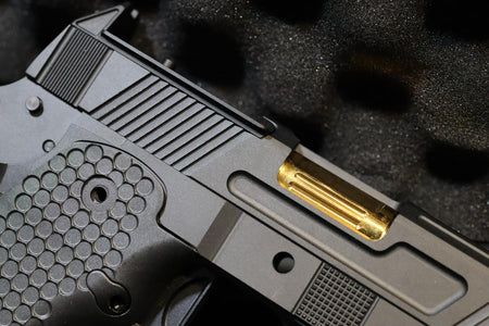 Toxicant FI Style V9 Slide Kit For Marui TM Hi-Capa GBBP Airsoft ( Black Slide ) ( Limited Edition )-TiN Gold Outer Barrel