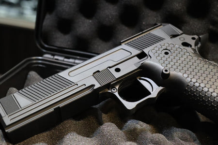 Toxicant FI Style V9 Slide Kit For Marui TM Hi-Capa GBBP Airsoft ( Black Slide ) ( Limited Edition )-TiN Gold Outer Barrel