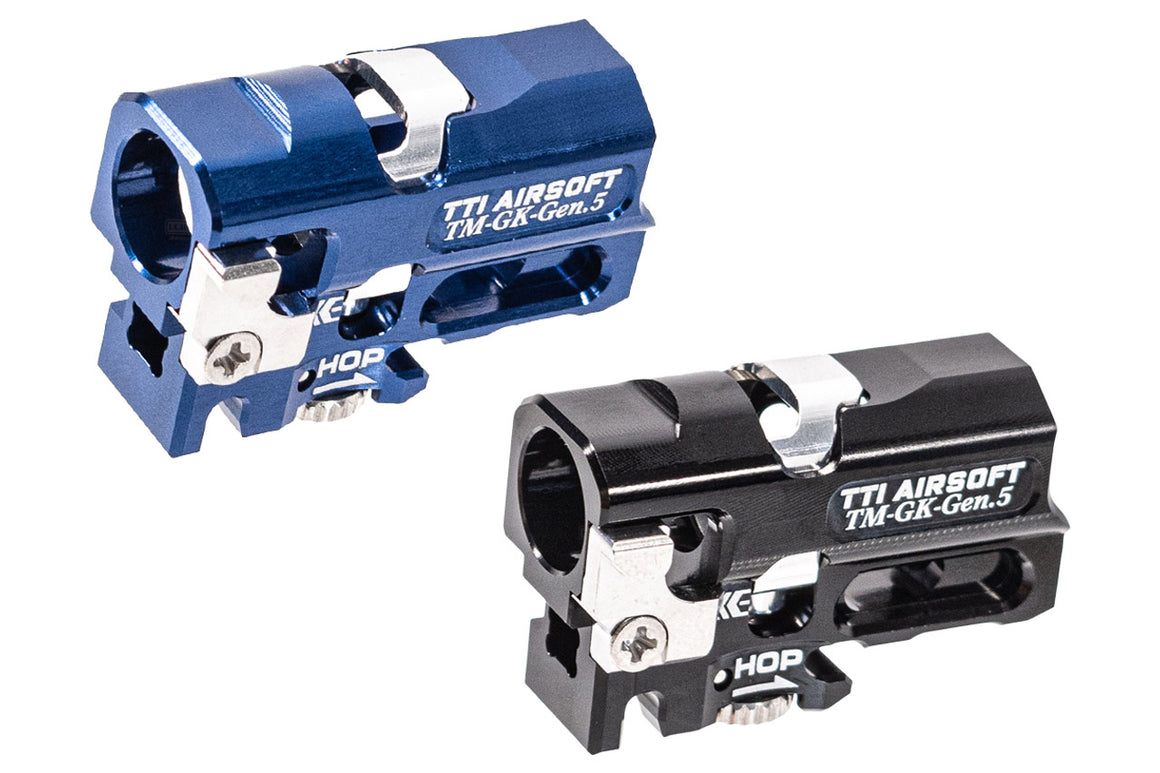 TTI Airsoft Infinity CNC Aluminum One Piece TDC Hop Up Chamber For Marui TM G17 Gen5 MOS / G19 GBBP Series-Blue