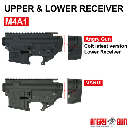 Angry Gun MK18 MOD1 CNC Upper & Lower Receiver for Marui TM MWS / MTR GBB ( Colt Licensed w/ Roll Marking Press )
