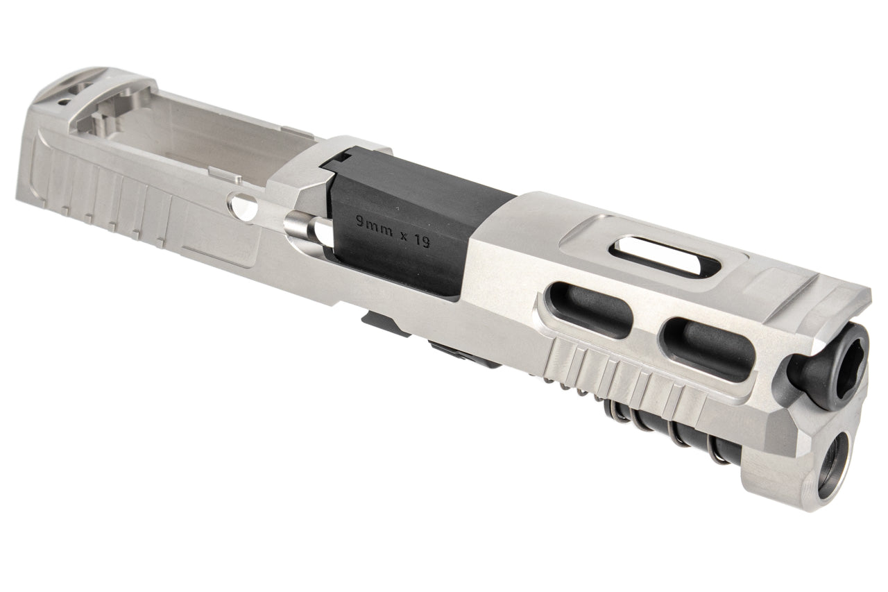 Mafio Steel Pro-Cut Style 3.9" M18 Slide Set & Barrel Set For SIG AIR / VFC P320 M18 GBB Pistol Airsoft Series ( Stainless Steel Silver )