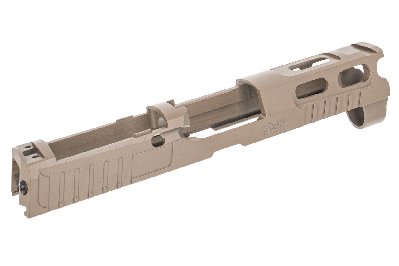 Ushot Steel Pro-Cut Style 3.9" M18 Slide Set & Barrel Set For SIG AIR / VFC P320 M18 GBB Pistol Airsoft Series ( FDE )
