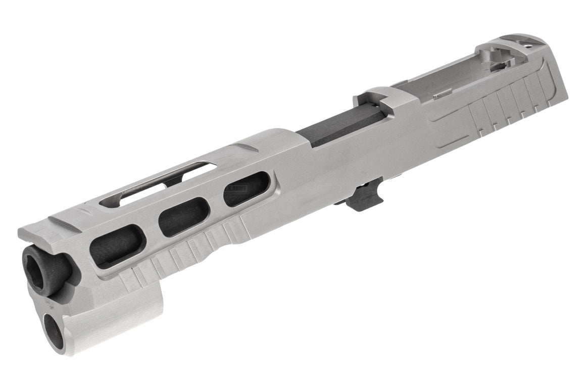 Mafio P320 Pro-Cut Type 4.7" Steel Slide & Barrel Set For SIG AIR / VFC P320 M17 GBB Pistol Airsoft Series-Silver