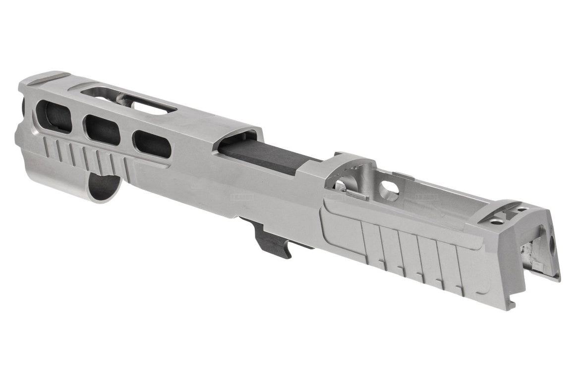 Mafio P320 Pro-Cut Type 4.7" Steel Slide & Barrel Set For SIG AIR / VFC P320 M17 GBB Pistol Airsoft Series-Silver