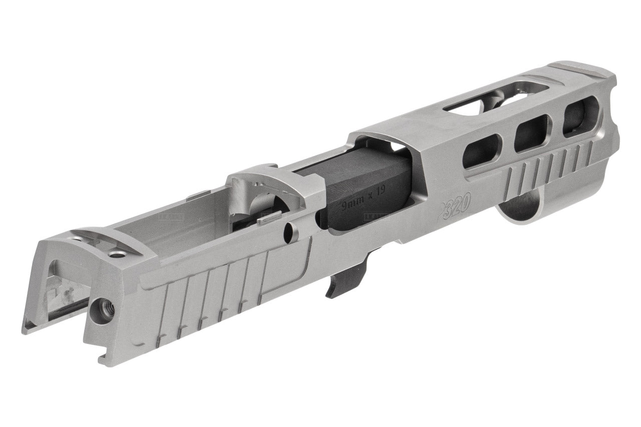 Mafio P320 Pro-Cut Type 4.7" Steel Slide & Barrel Set For SIG AIR / VFC P320 M17 GBB Pistol Airsoft Series-Silver