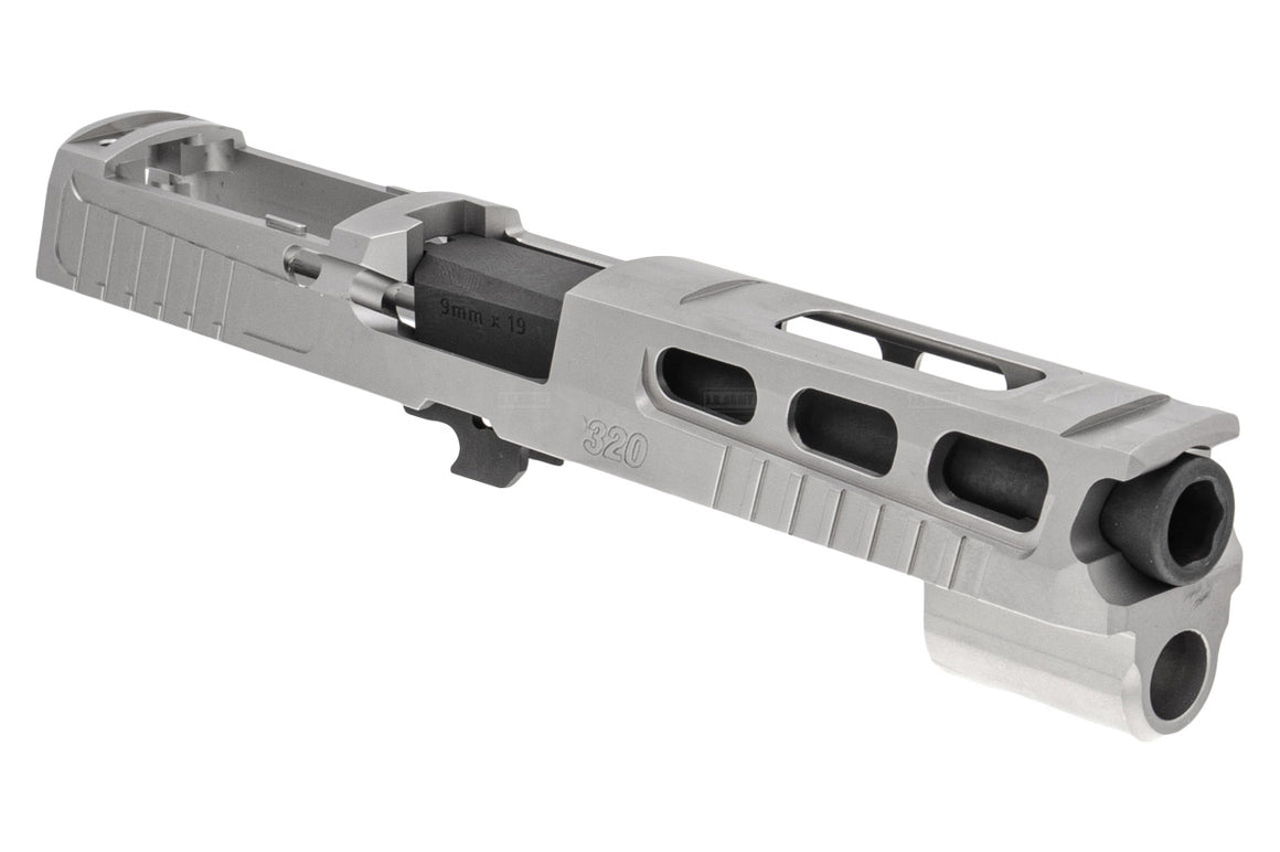 Mafio P320 Pro-Cut Type 4.7" Steel Slide & Barrel Set For SIG AIR / VFC P320 M17 GBB Pistol Airsoft Series-Silver