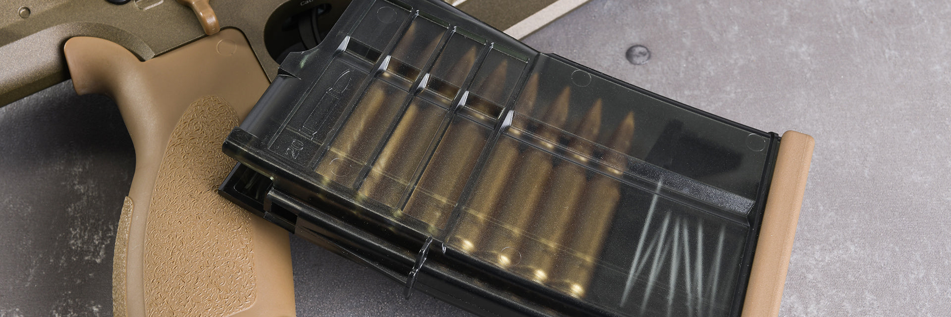 VFC G28 / HK417 / M110A1 100 Rds Mid Cap AEG Magazine ( Tan )