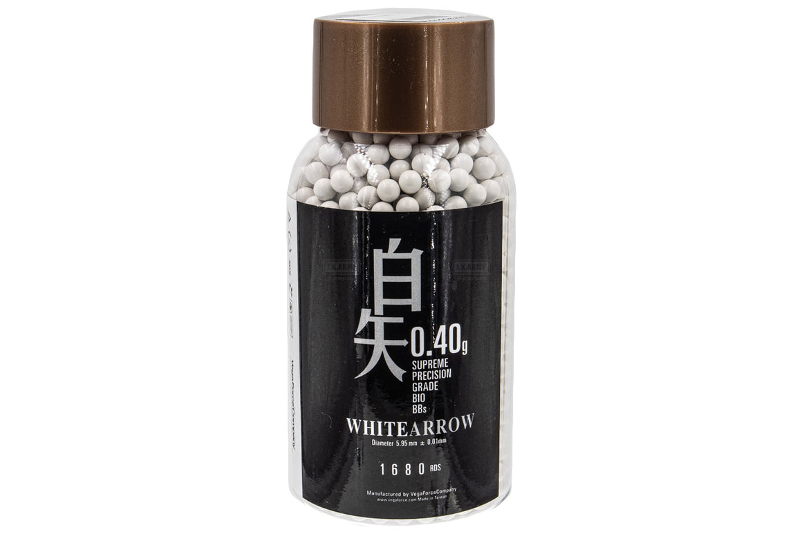 VFC White Arrow BIO 0.36g / 0.40g 6mm BBs Bullets ( 1 Bottle Pack )