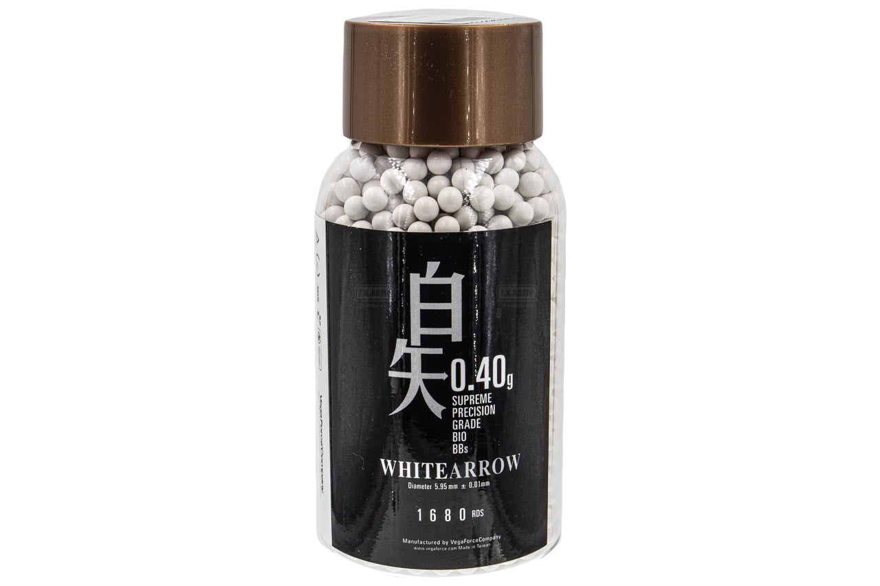 VFC White Arrow BIO 0.36g / 0.40g 6mm BBs Bullets ( 1 Bottle Pack )