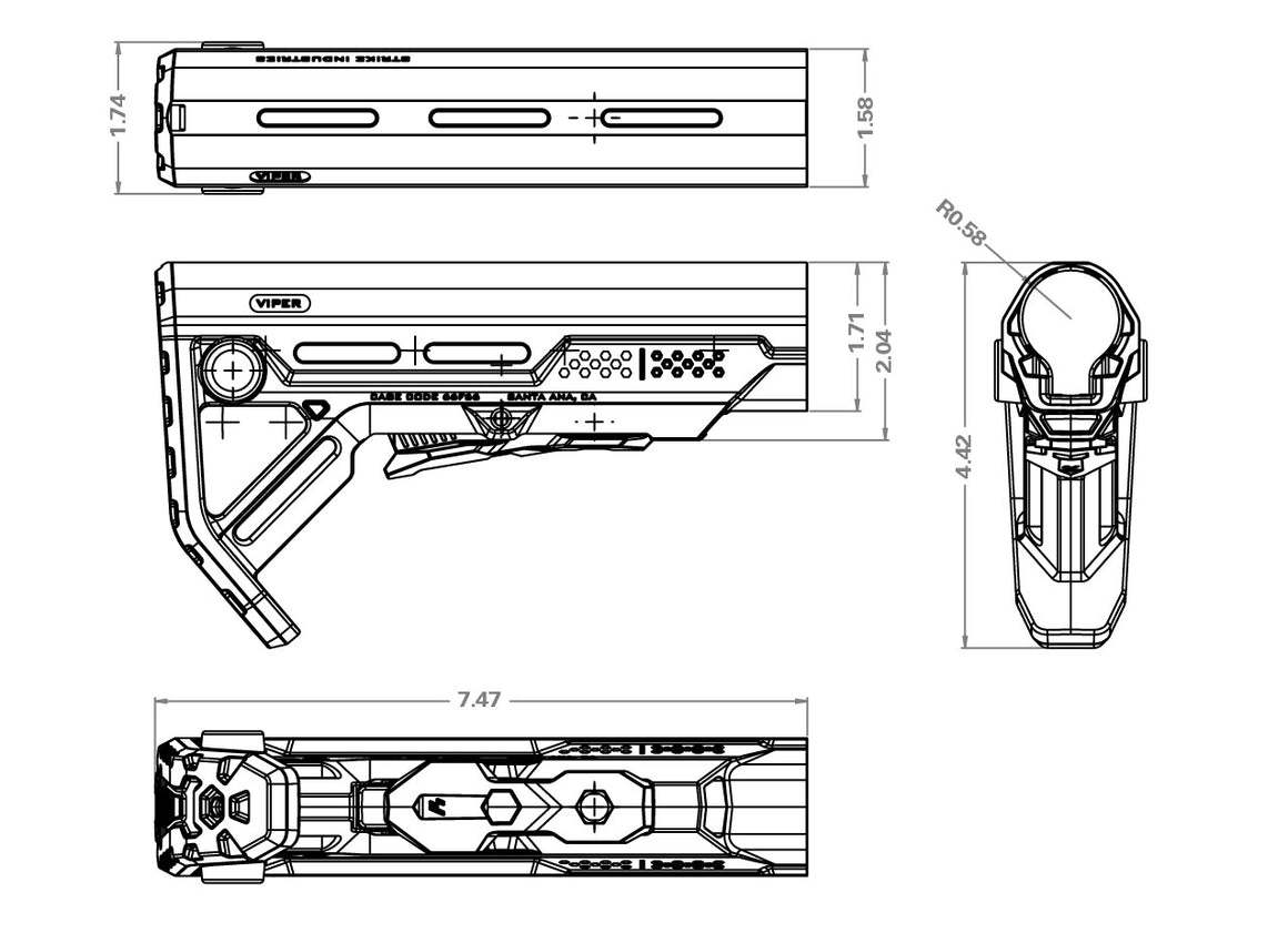 Strike Industries Viper Mod 1 Mil-Spec Carbine Stock Black / Black