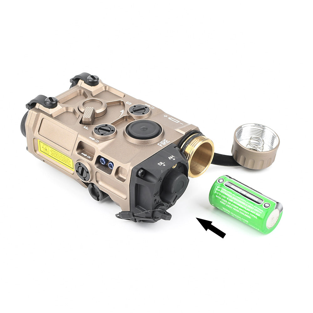 WADSN ET OGL Style Airsoft Laser Drive ( IR & Red / Green / Blue Laser ) ( Aluminum )-Blue & IR Laser-Black