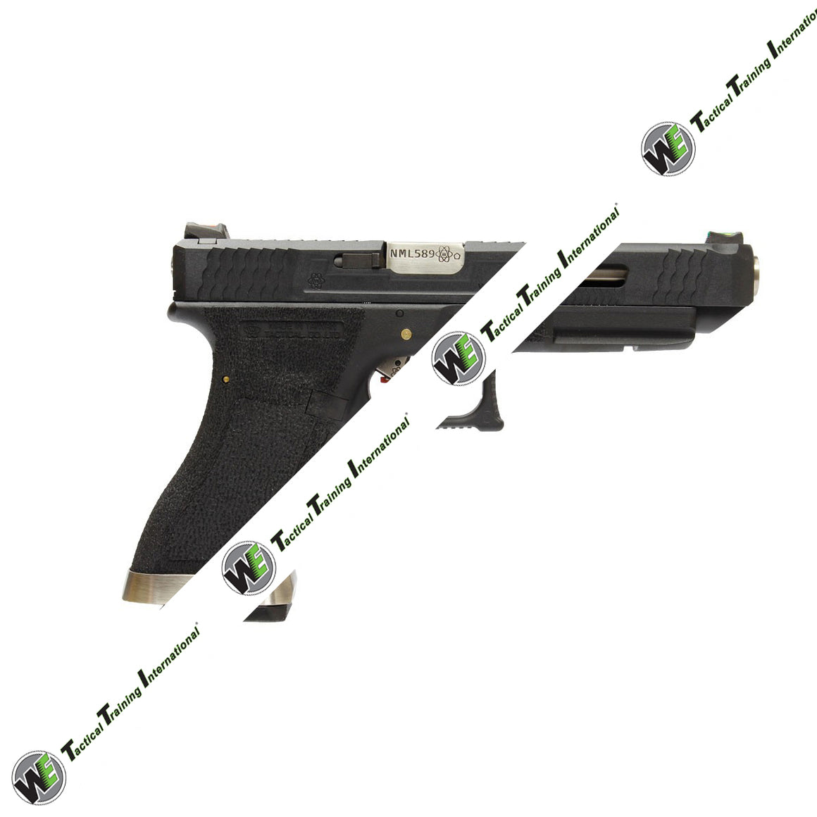 WE Model 34 T5 Black Metal Slide Silver Barrel GBB Pistol ( Black )