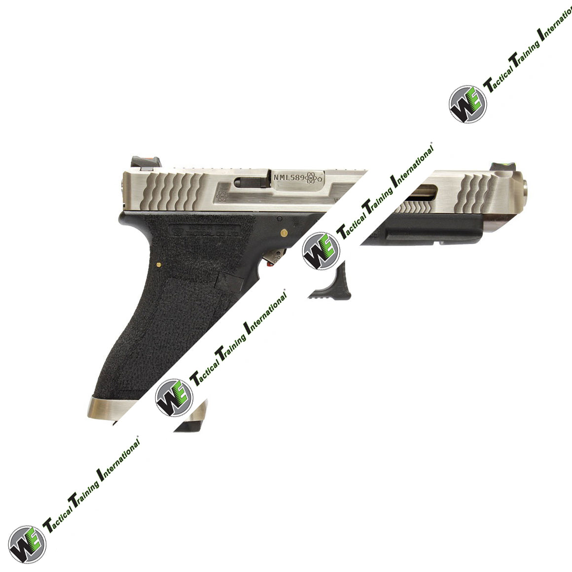 WE Model 34 T7 Silver Metal Slide Silver Barrel GBB Pistol ( Black )