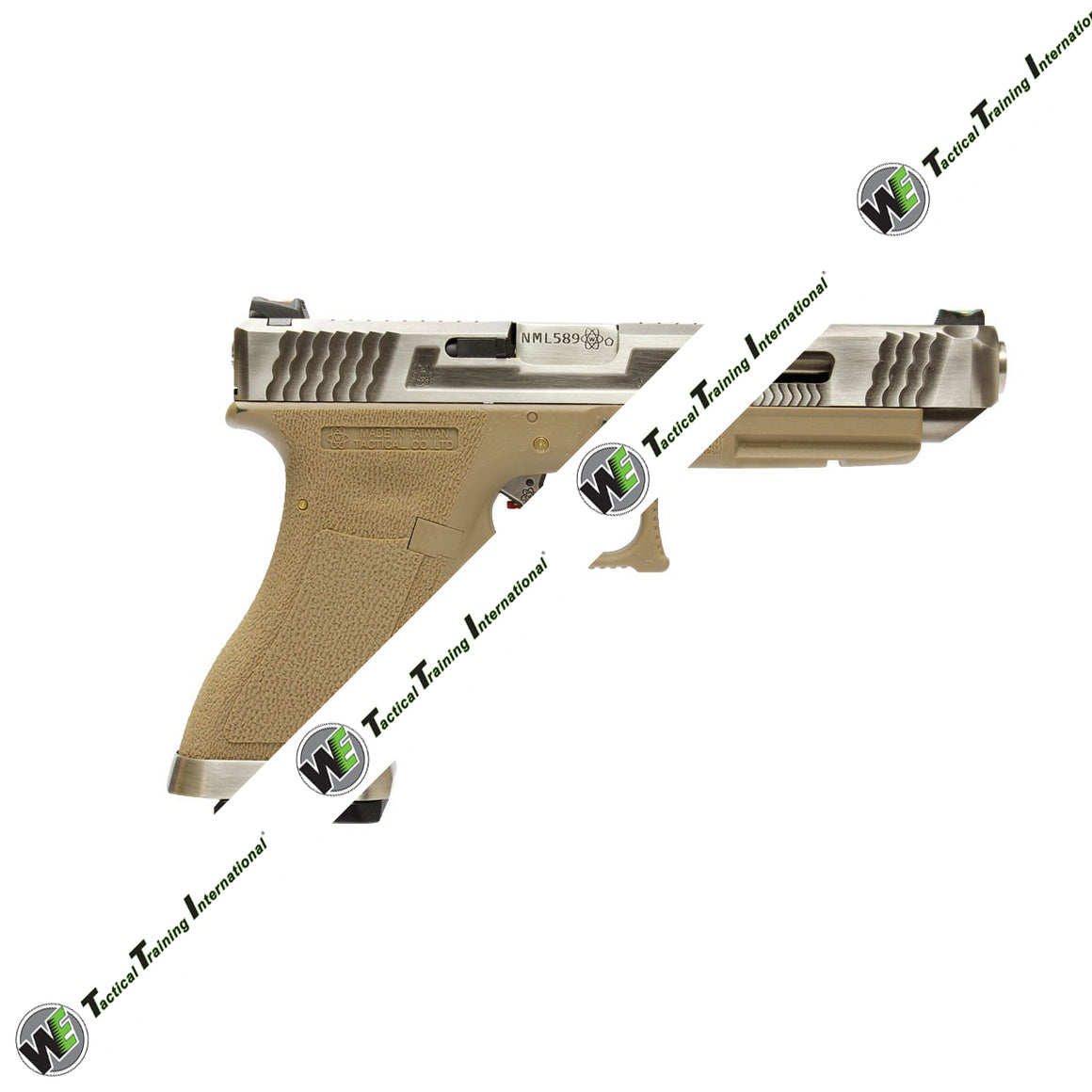WE Model 35 T8 Silver Metal Slide Silver Barrel GBB Pistol ( Tan )
