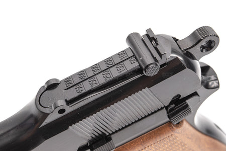 WE New Browning Hi-Power MK3 with Wood Style Kit GBB Pistol Airsoft-Silver