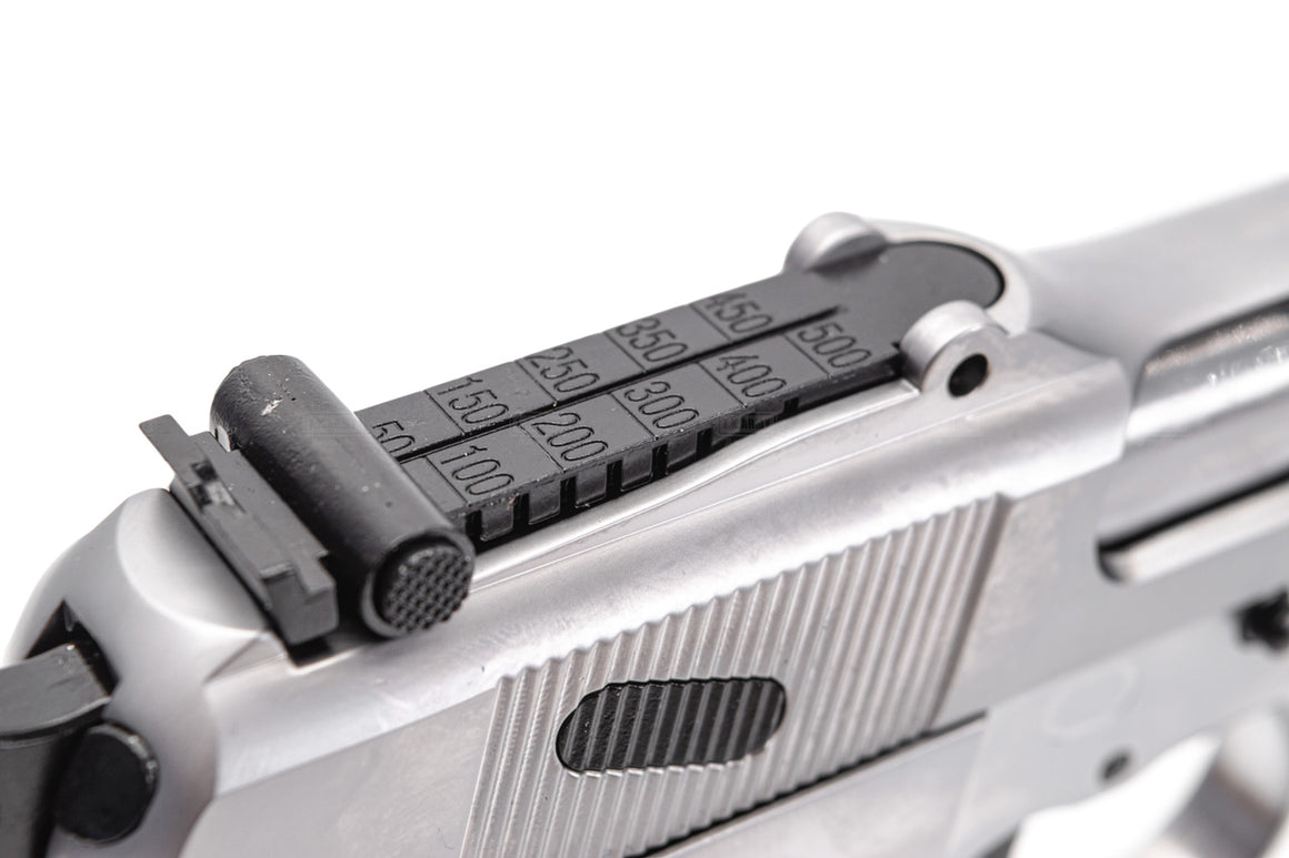 WE New Browning Hi-Power MK3 with Wood Style Kit GBB Pistol Airsoft-Silver