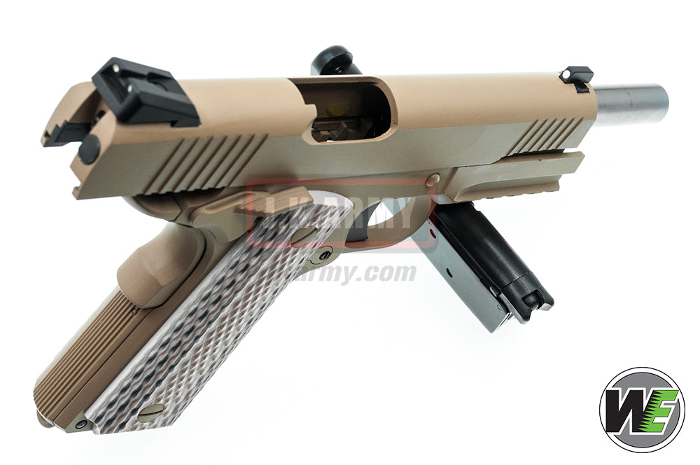 WE M45A1 Marines CQBP Metal GBB Pistol Airsoft ( Tan ) ( 1911 )