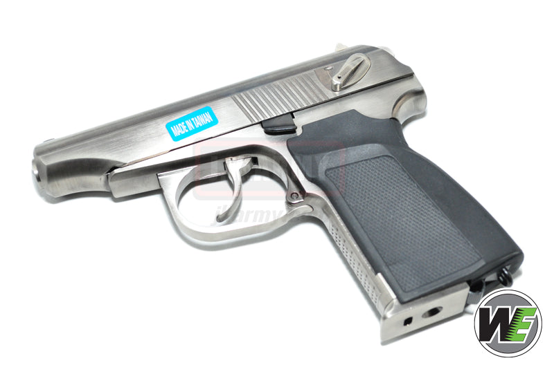 WE Makarov Gas GBB Pistol with Dummy Suppressor ( Silver )