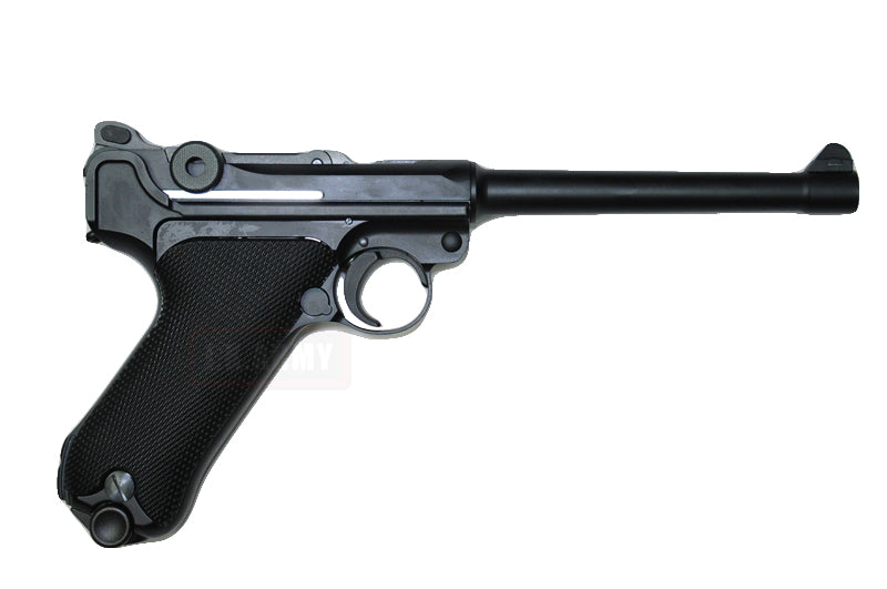 WE Luger P08 Middle Length GBB Pistol 6" Barrel ( Black )
