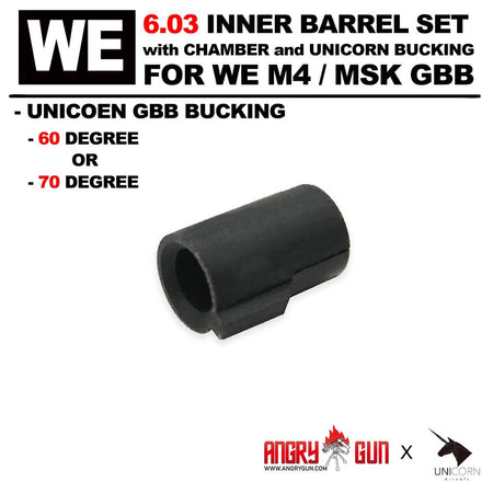 Angry Gun WE M4 6.03 Carbon Steel Inner Barrel Set ( With Chamber Set & Bucking ) ( for WE M4 / MSK GBBR )-370mm-60�