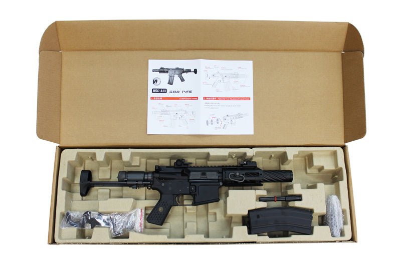 WE R5C AIR Gas Blow Back Open Chamber Rifle Black Edition ( GBB )