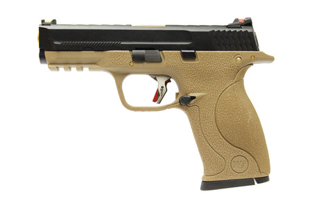 WE Toucan T3 A W/HOLD Pistol Airsoft ( BK SLIDE / GD BARREL / TAN FRAME )