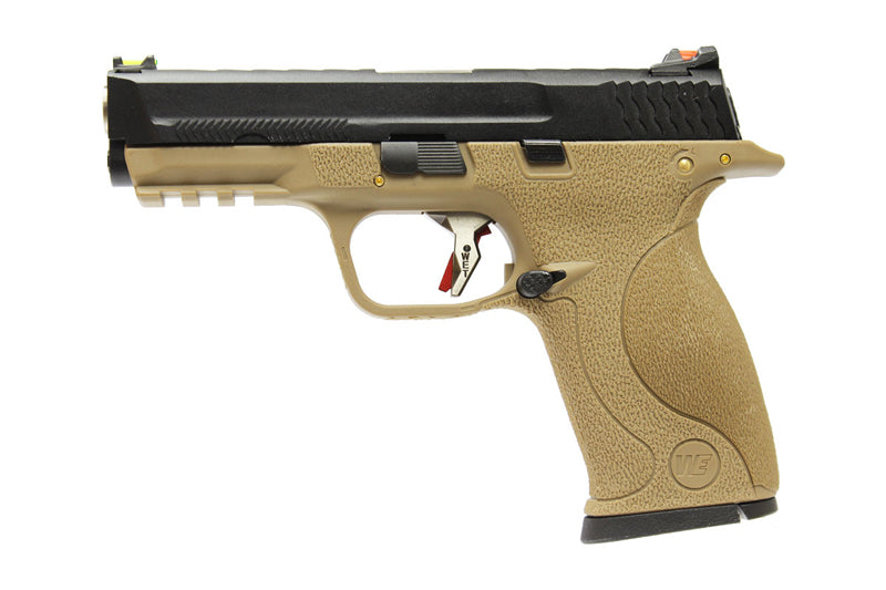 WE Toucan T4 A W/HOLD Pistol Airsoft ( BK SLIDE / SV BARREL / TAN FRAME )