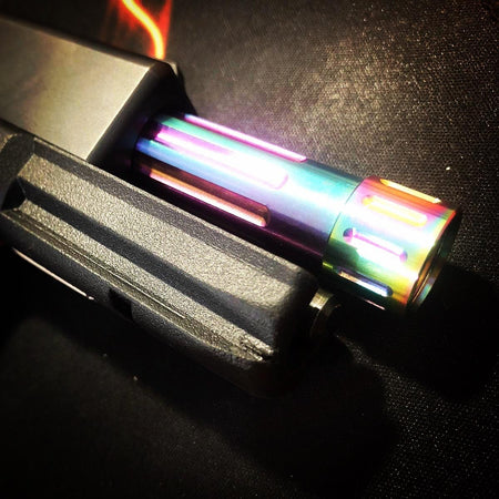 C&C Tac BKL Style Stainless Steel Threaded Outer Barrel 14mm CCW for TM G Model 17 - Chameleon ( Rainbow ) ( For Marui G17 ) ( BK List Style )