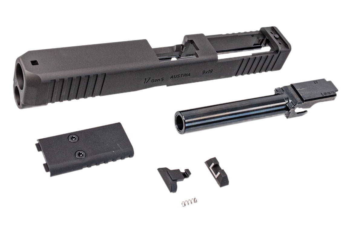WII Tech CNC Aluminum Slide Set with Steel Barrel For Marui TM G17 G5 MOS GBBP