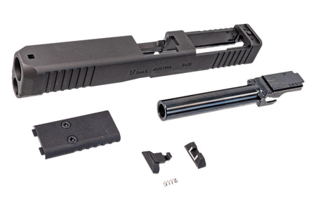 WII Tech CNC Aluminum Slide Set with Steel Barrel For Marui TM G17 G5 MOS GBBP