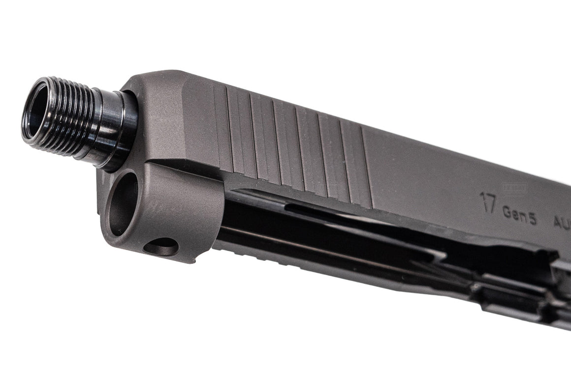 WII Tech CNC Aluminum Slide Set with Steel Threaded Barrel & Inner Barrel For Marui TM G17 G5 MOS GBBP