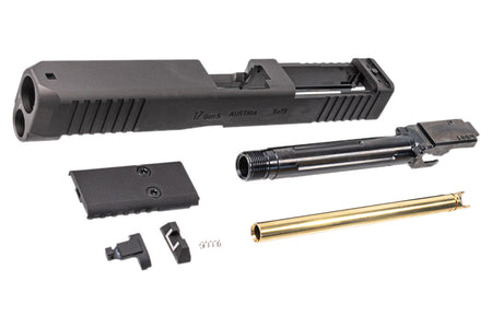 WII Tech CNC Aluminum Slide Set with Steel Threaded Barrel & Inner Barrel For Marui TM G17 G5 MOS GBBP