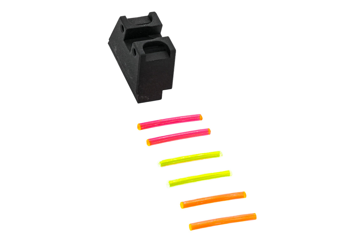 WII TECH Aluminum Fiber Optic High Rear Sight For Marui TM G17 Gen5 MOS GBBP