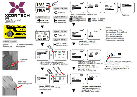 XCORTECH X310 Pocket Size Chronograph
