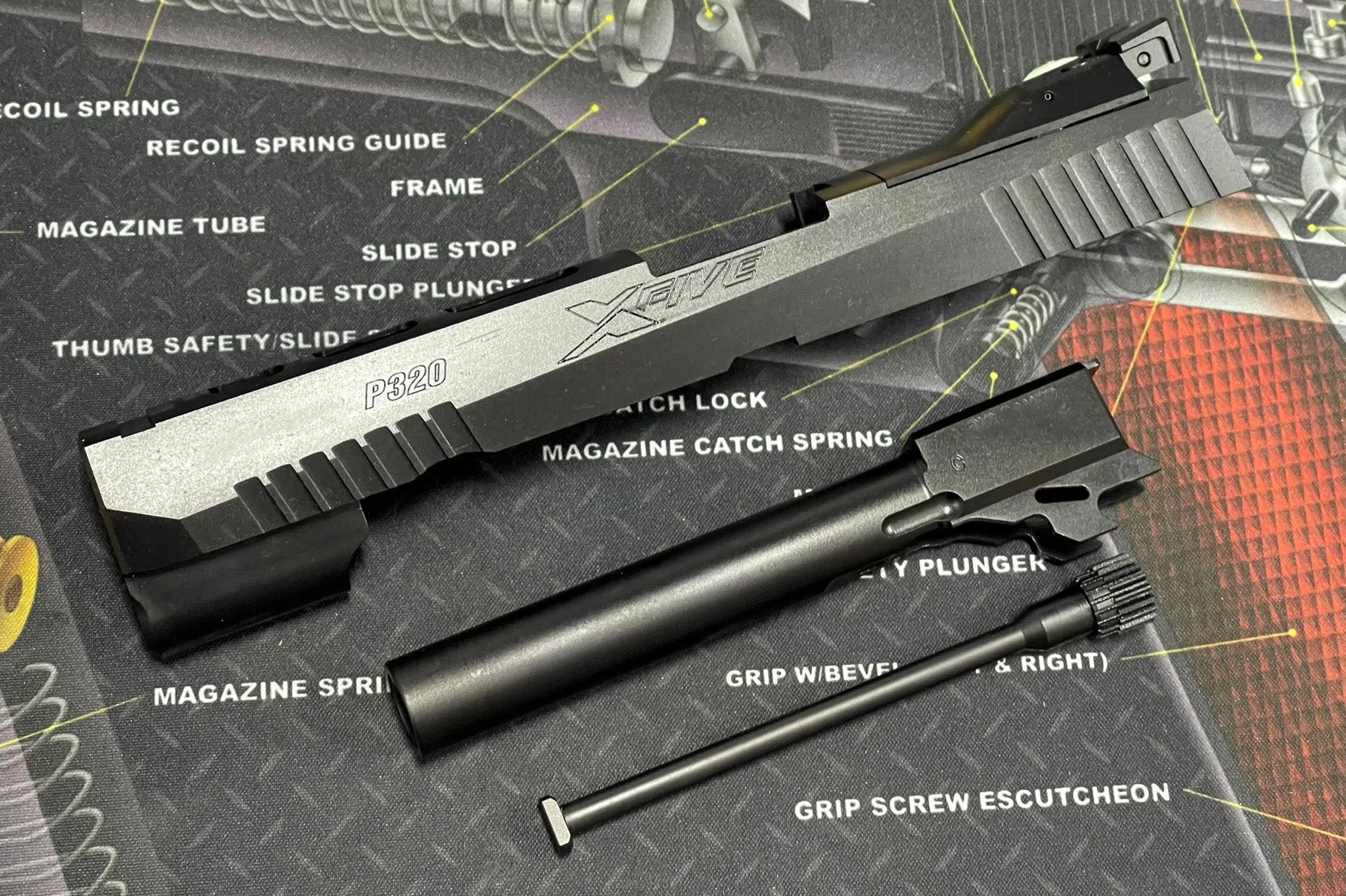 Nova CNC Steel P320 XFive Slide Set for SIG AIR / VFC P320 M17 GBBP Series ( X5 X-Five Style )