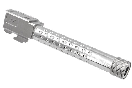 PTS ZEV Suppressor Threaded Dimpled Barrel for TM G Model 17 GBB Pistol ( Silver )