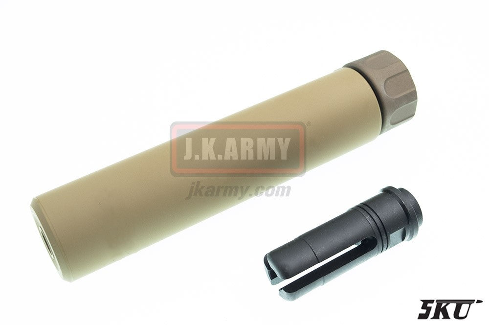 5KU SOCOM 556 MG Dummy Suppressor / Barrel Extension 14mm CCW ( Black / Dark Earth )-Dark Earth ( DE )