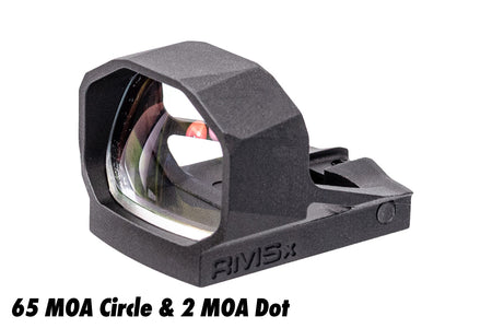 SHIELD Sights Glass Edition RMSx Reflex Mini Sight XL Lens Red Dot Sight -Black-65 MOA Ring w/ 2 MOA Dot