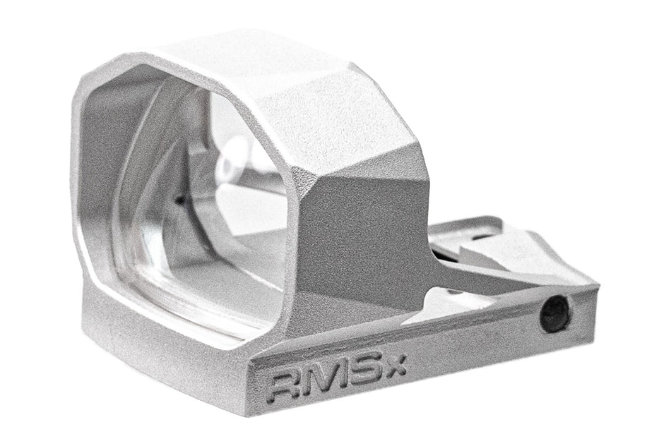 SHIELD Sights Glass Edition RMSx Reflex Mini Sight XL Lens Red Dot Sight -Silver-4 MOA