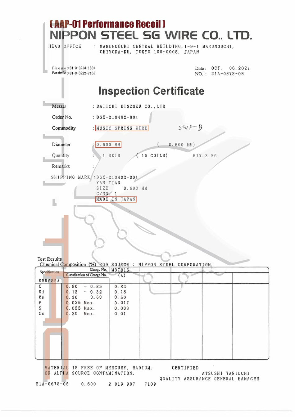 CTM AAP-01/C Performance Recoil & Air Nozzle Spring For Action Army AAP01 GBB Pistol ( AAP-01 )