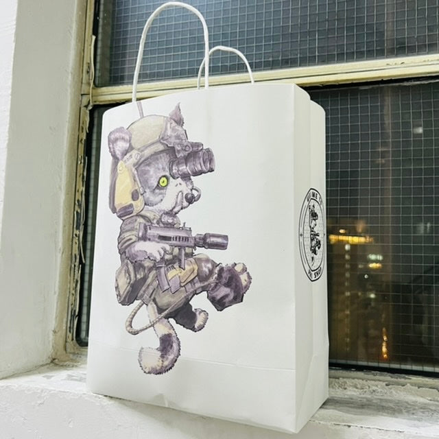 PROZI CAT MEOW Paper Bag with Handles ( White , Type 01 )