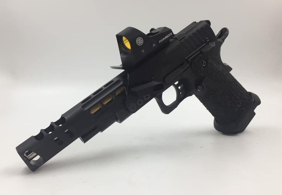 Revanchist Airsoft Optics Mount With Adjustable Thumb Rest For HICAPA Airsoft Series GBB Pistols ( Silver ) ( Version 2 )