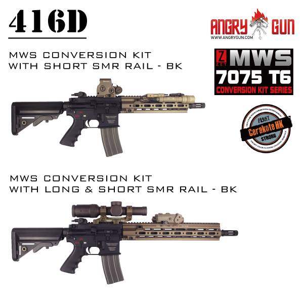 Angry Gun 416D TM MWS Conversion Kit with 10.5 inch SMR Rail ( Black / FDE ) ( Marui MWS )-FDE