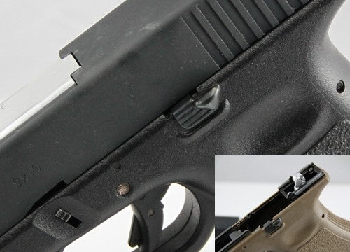 Guns Modify Extended Slide Stop For TM Model 17/18C/26 ,Steel , Lonewolf Style with spring ( Black )