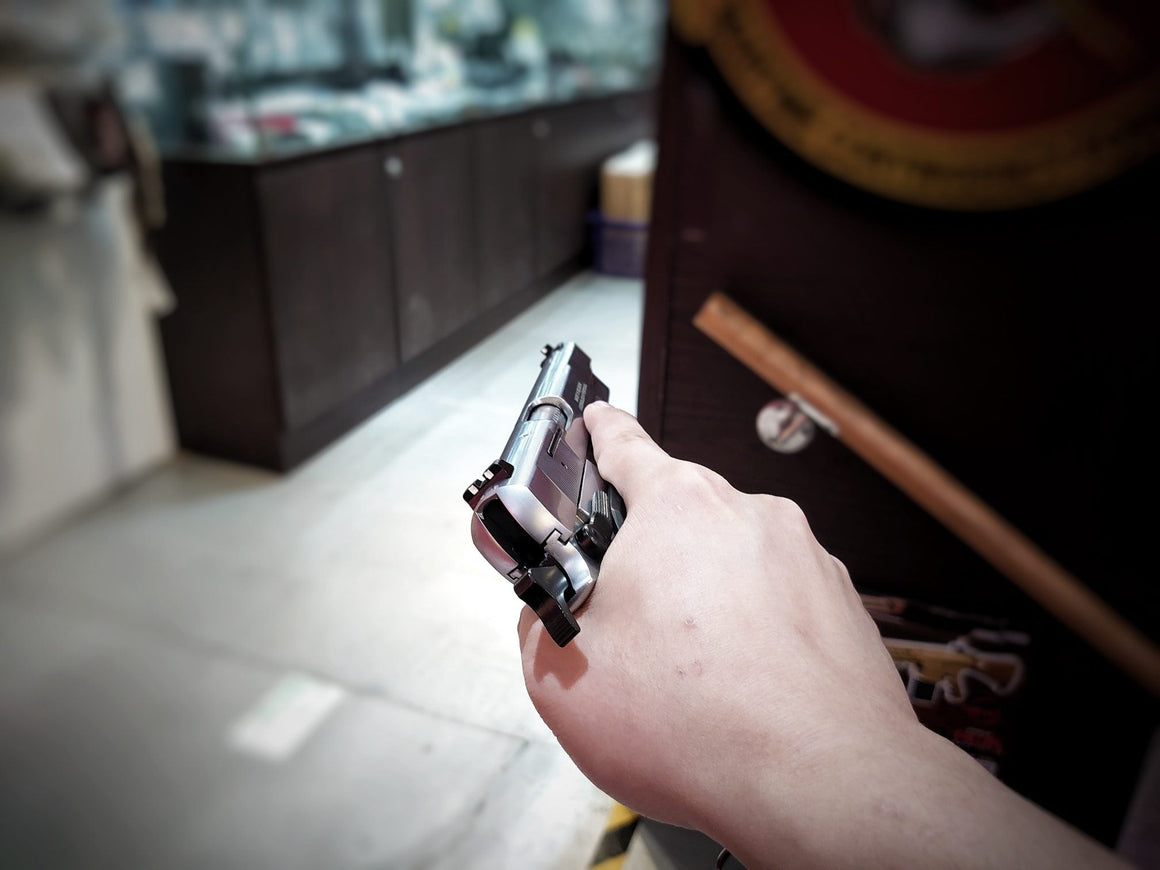 WE Browning Hi-Power MK3 GBB Pistol Airsoft ( Silver ) ( Custom Marking )-No Marking ( Original Version )