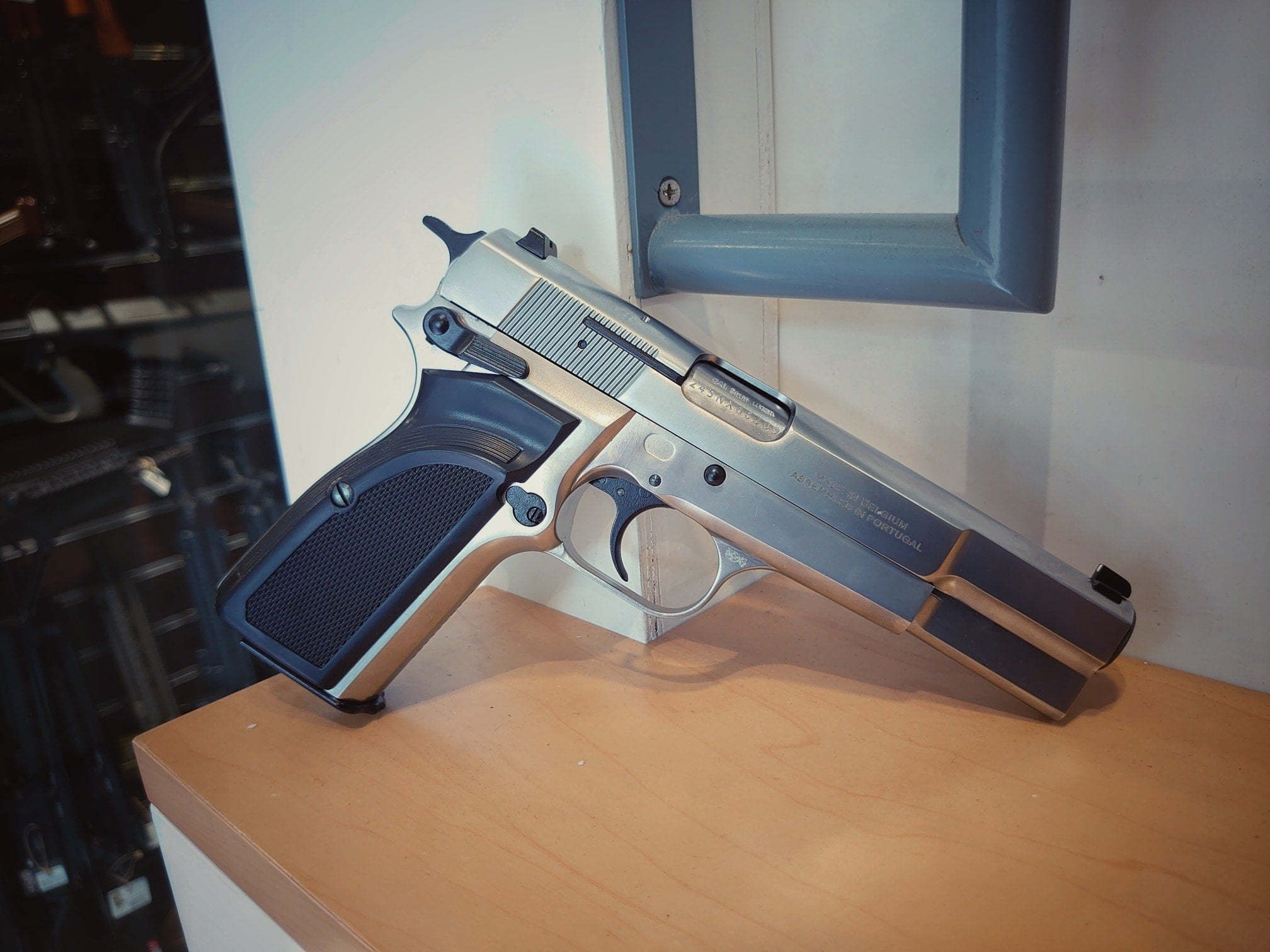 WE Browning Hi-Power MK3 GBB Pistol Airsoft ( Silver ) ( Custom Marking )-No Marking ( Original Version )