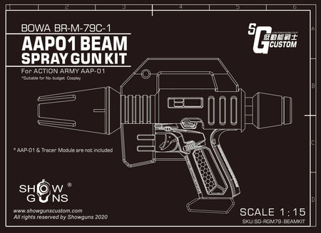 Show Guns GM MS RGM-79 Style Beam Spray Gun Kit for AAP01 GBB Pistol ( Black )