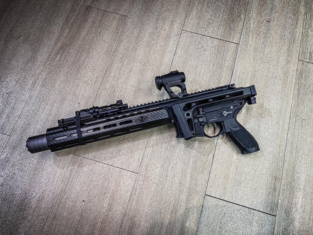 Artisan Folding Mini Stock for Airsoft MCX / M1913 20mm Rail ( Black )