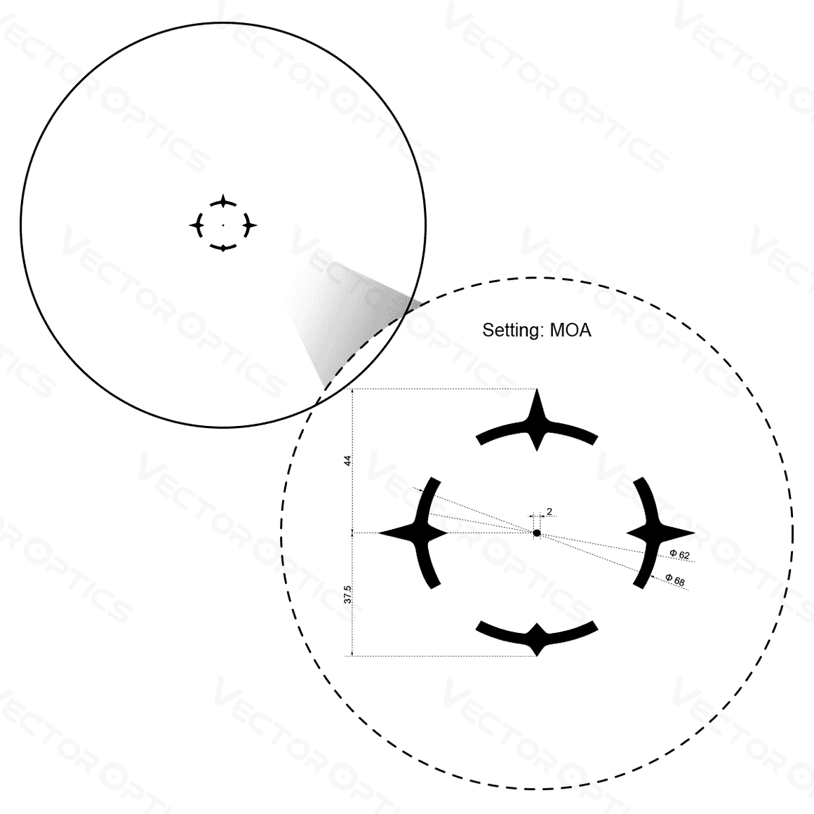 Vector Optics Paragon 1x16 Micro Prism Scope Red Dot ( Base Mount AP T2 Spec )